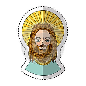 Jesuschrist with halo character religious icon photo