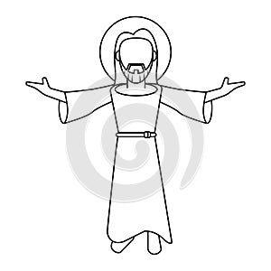 Jesuschrist man cartoon in black and white faceless photo