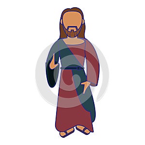 Jesuschrist man cartoon blue lines faceless photo