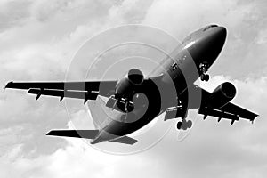 Jet aircraft in flight