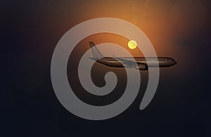 Jet aircraft in flight