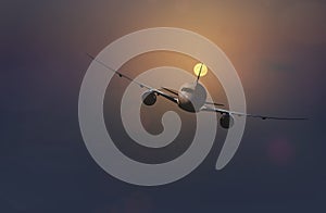 Jet aircraft in flight