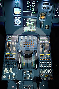 Jet airplane cockpit