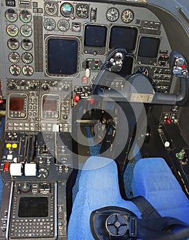 Jet airplane cockpit