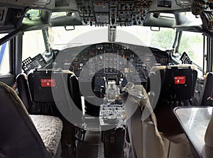 Jet airplane cockpit