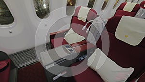 Jet airplane interior view business class