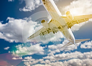 Jet Airplane Landing with Dramatic Clouds Behind