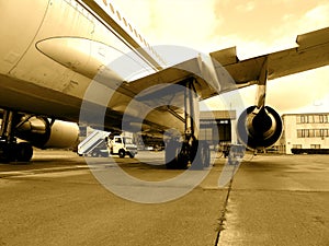 Jet airplane on tarmac