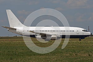 Jet airplane taxiing photo