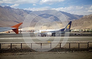 Jet Airways at the Leh Airport, India