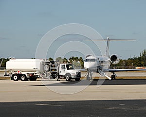 Jet being fueled