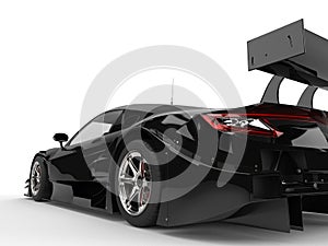 Jet black concept super sports car - tail light closeup shot