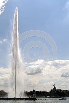 The Jet d'Eau Fountain, Geneva, Switzerland,