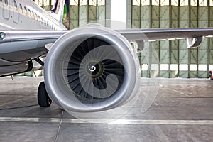 Jet engine at aircraft