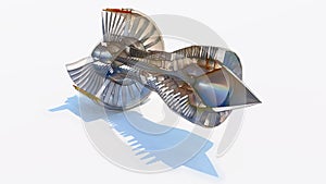Jet engine aircraft. Computer illustration in the style of hand drawing. 3d rendering.
