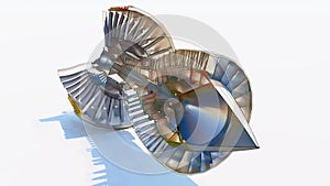 Jet engine aircraft. Computer illustration in the style of hand drawing. 3d rendering.