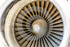 Jet engine blades closeup