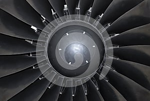 Jet engine close up front view