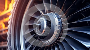 Jet engine closeup with details