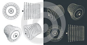 Jet engine compressor blades