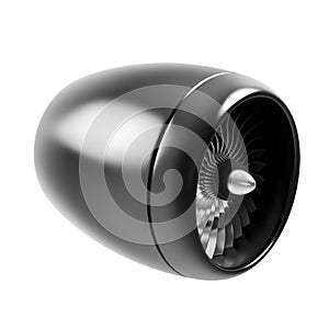 Jet engine isolated on white background.
