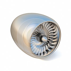 Jet engine isolated on white background.