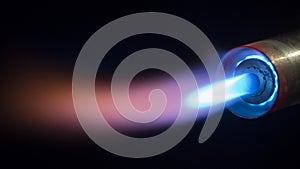 Jet engine nozzle on black black ground