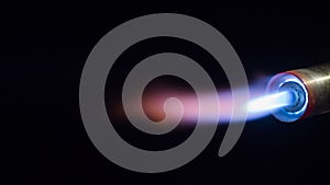 Jet engine nozzle on black black ground