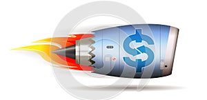 Jet engine - speed dollar transfer - money
