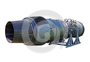 Jet engine on stand, isolated