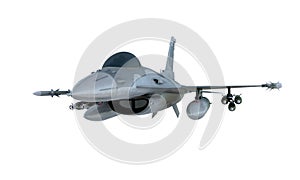 Jet F-16 isolate on white background. american military fighter plane. USA army