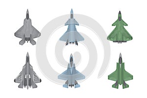 Jet fighter aircraft warfare set collection with various shape and type - 