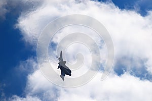 Jet fighter steep turn