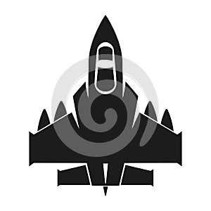 Jet fighter vector illustration. Military aircraft. Carrier-based aircraft. Modern supersonic