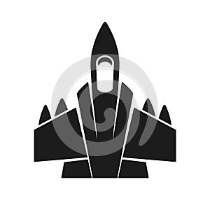 Jet fighter vector illustration. Military aircraft. Carrier-based aircraft. Modern supersonic