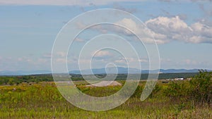 Jet military plane landing on an airfield. FHD stock footage