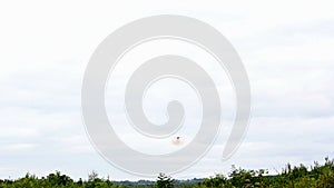 Jet military plane Su-24 flies overhead close.