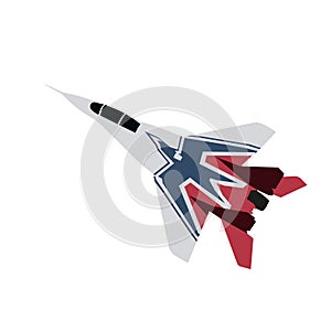 Jet plane, flat vector illustration