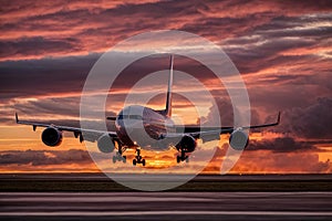 Jet plane parked with nice cloud on the background