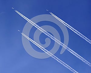 Jet plane to the blue sky