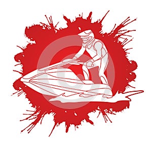 Jet ski action graphic