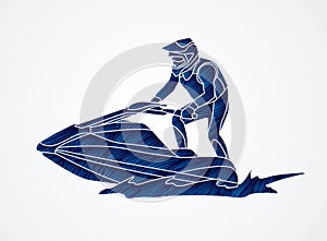 Jet ski action graphic