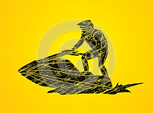 Jet ski action graphic