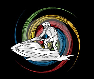 Jet ski action graphic