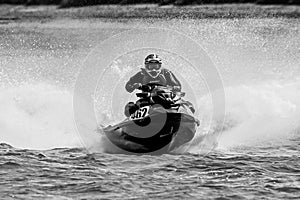 Jet ski at Hanseatic Festival of Watersports, Kings Lynn Quay, River Great Ouse, Norfolk, UK 27 May 2023