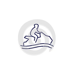 Jet ski line icon on white