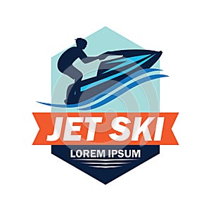 Jet ski logo with text space for your slogan / tag line