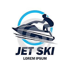 Jet ski logo with text space for your slogan / tag line