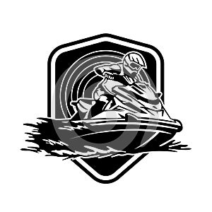 Jet ski Racing extreme sport vector illustration logo design