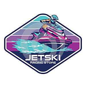 Jet ski Racing extreme sport vector illustration logo design